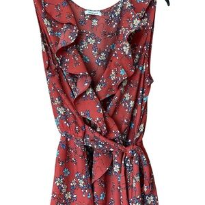 Max Studio Floral Ruffle Blouse